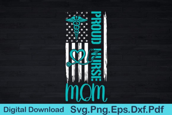 American Flag Nurse Mom SVG: Graphics & T-Shirt Designs