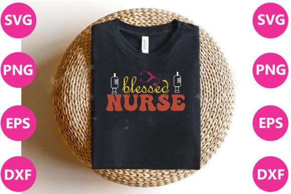 BLESSED NURSE Retro Svg for T-Shirt Designs & Graphics