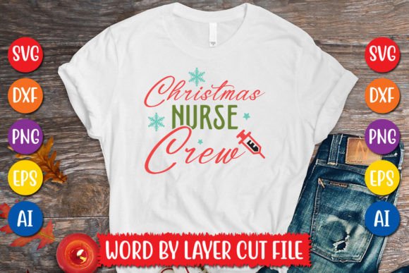 Christmas Nurse Crew SVG: Graphics for T-Shirt Designs