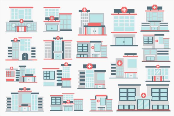 Hospital Building Medical Collection: Graphics & Illustrations