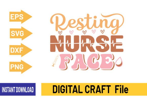 Resting Nurse Face-SVG Design: Graphics for T-Shirt Designs