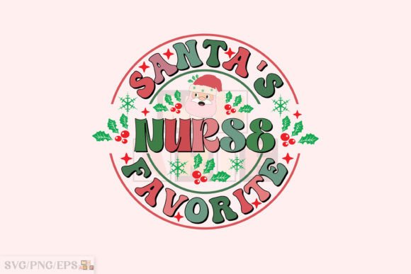 Santa's Favorite Nurse Graphics for T-Shirt Designs